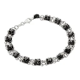 pakilia pakilia Silber Armkette Mini Rosenblüten dunkel fair-trade und handmade – Produktbild 1 von 1