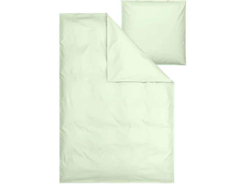 MELA Perkal Bettwäsche Set BHANU | von MELA | Fairtrade & GOTS zertifiziert, Matcha, – Produktbild 1 von 5