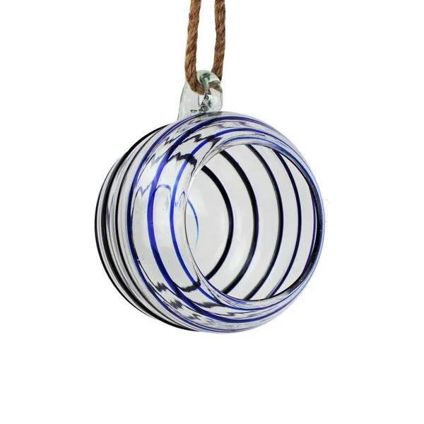 Mitienda Shop Mitienda Shop Dekovase Esfera Spirale blau | Blumenvase ca. 15cm ø – Produktbild 2 von 4