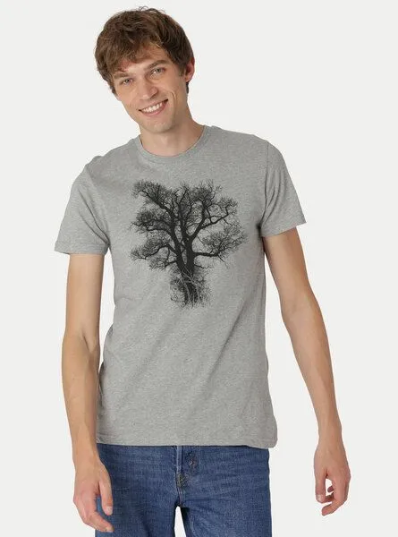 Peaces.bio - handbedruckte Biomode Peaces.bio - handbedruckte Biomode Bio-Herren-T-Shirt Chestnut, Hellgrau, – Produktbild 2 von 3