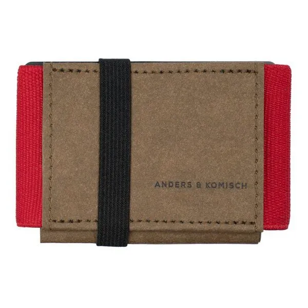 ANDERS & KOMISCH ANDERS & KOMISCH Mini Portemonnaie mit Münzfach MINI CLASSIC - Slim Wallet Braun, Rot, – Produktbild 1 von 4