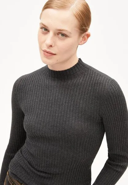ARMEDANGELS ARMEDANGELS ALAANIA Damen Pullover Slim Fit aus Bio-Baumwolle, Steel melange, – Produktbild 3 von 4