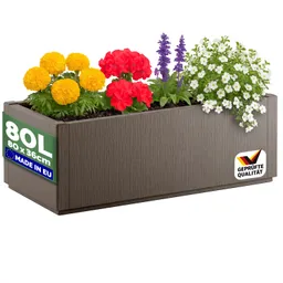 Casaria® Blumentopf Ethica Braun Kunststoff 80x36x36cm – Produktbild 1 von 1