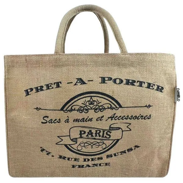 Domelo Domelo große Jute Einkaufskorb, Vegane Einkaufstasche nachhaltige Handtasche/ Shopper – Produktbild 4 von 8