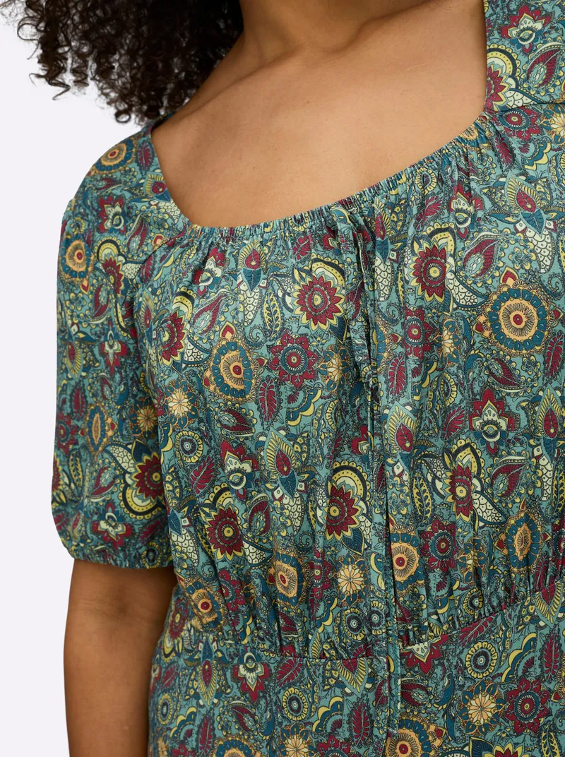 sheego Jerseykleid, Ozean-tiefblau-bedruckt, – Produktbild 2 von 2