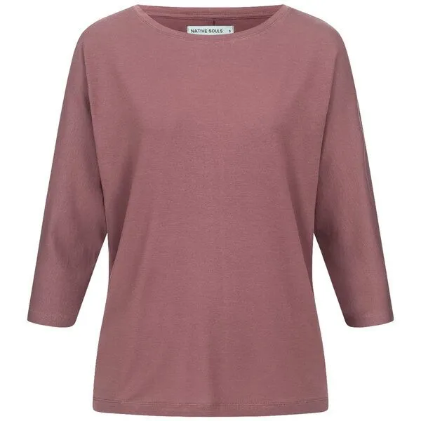 NATIVE SOULS NATIVE SOULS Lyocell 3/4-Arm Longsleeve Damen, Dark berry, – Produktbild 1 von 1