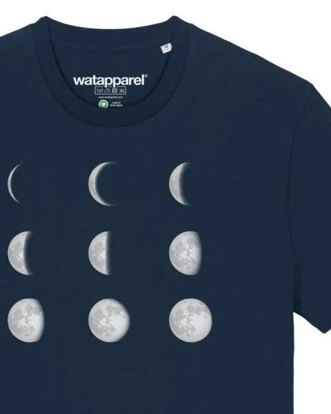 watapparel watapparel T-Shirt Unisex Moonphases, French navy, – Produktbild 3 von 3