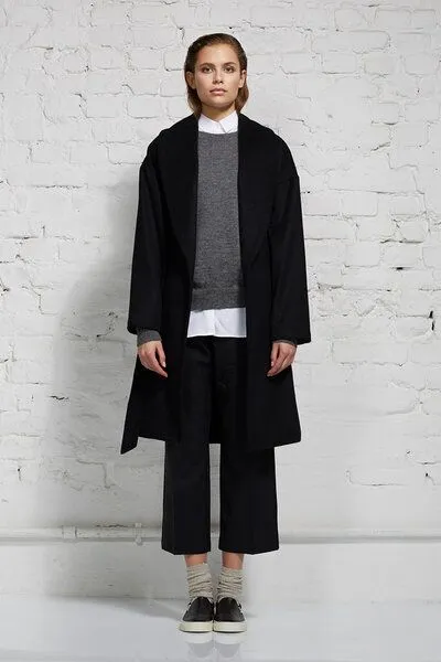 Wunderwerk Wunderwerk Damenmantel aus Schurwolle (mulsing frei) "Kimono coat merino", Schwarz, – Produktbild 3 von 3