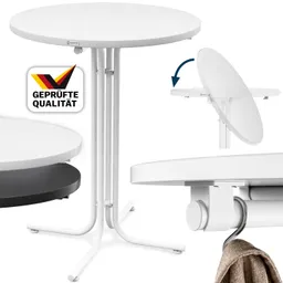 Casaria® Stehtisch Weiß Ø70x110cm klappbar Outdoor höhenverstellbar bis 100kg – Produktbild 1 von 1