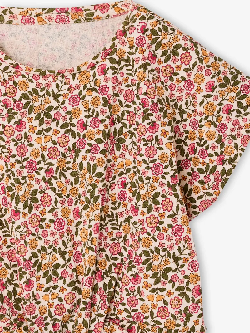 Vertbaudet Bluse mit überschnittenen Ärmeln, Weiß bedruckt, – Produktbild 4 von 4
