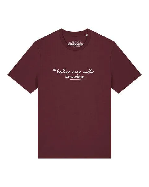 watapparel watapparel T-Shirt Unisex Früher war mehr Lametta, Burgundy, – Produktbild 1 von 2