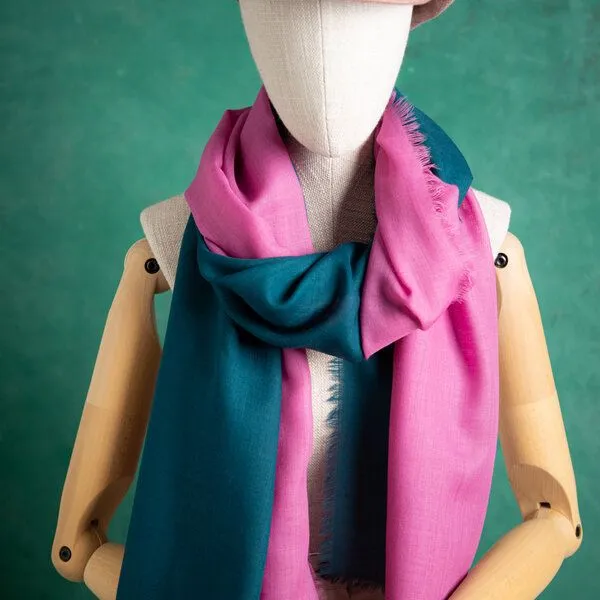 nahtur-design nahtur-design 2 Wolltücher "hauchfein", Pink-petrol (rosa), – Produktbild 1 von 4