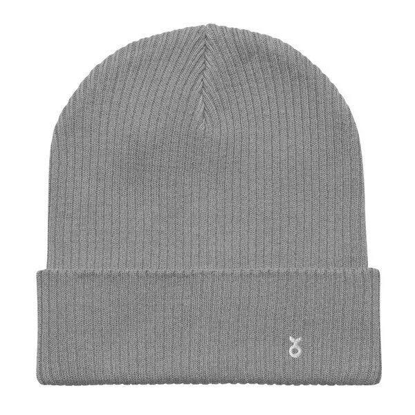 Rippenmütze aus Bio-Baumwolle Unisex - PepMelon weißes Logo, Grau, – Produktbild 4 von 4