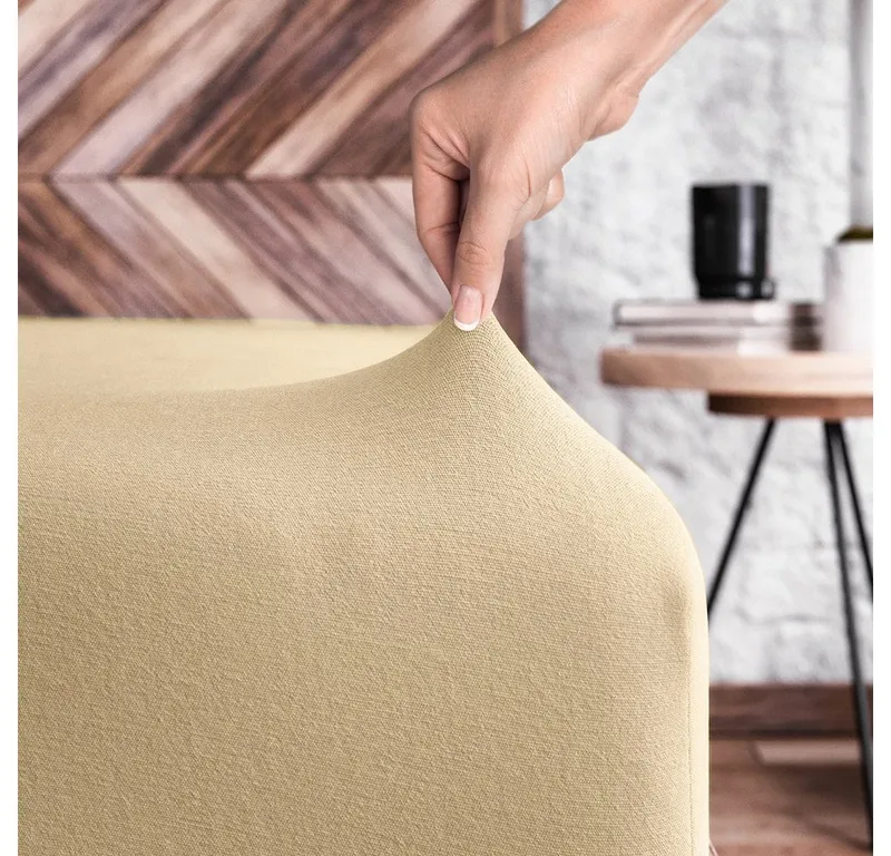 Wolkenfeld Spannbettlaken 100% Baumwolle - Superweiches Bettlaken für Matratzen von 5 bis 20cm, Jersey, Gummizug: rundum, (1 Stück), Rutschfest & Blickdicht - 90x200, 140x200, 160x200, 180x200 200x200, Beige, – Produktbild 2 von 5