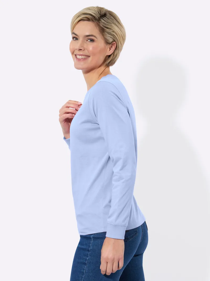 Witt Rundhalsshirt taubenblau + eisblau, Taubenblau + eisblau, – Produktbild 3 von 3