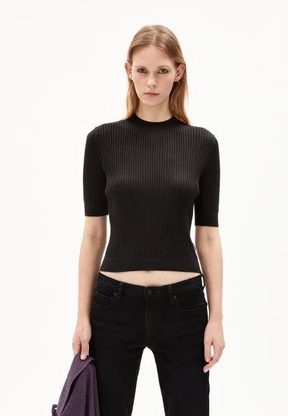 ARMEDANGELS ARMEDANGELS SILJIAA Damen Strickshirt Slim Fit aus Bio-Baumwoll Mix, Black, – Produktbild 1 von 4
