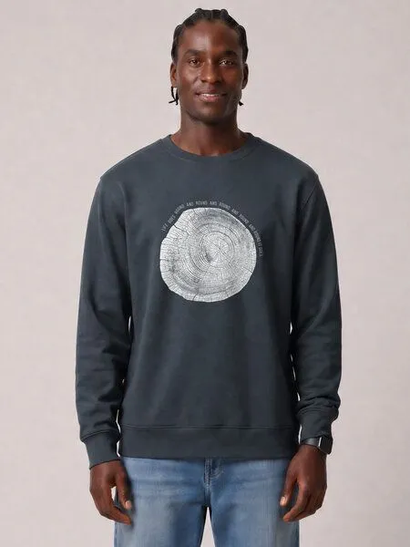 watapparel watapparel Sweatshirt Unisex Baumscheibe, India ink grey, – Produktbild 2 von 2