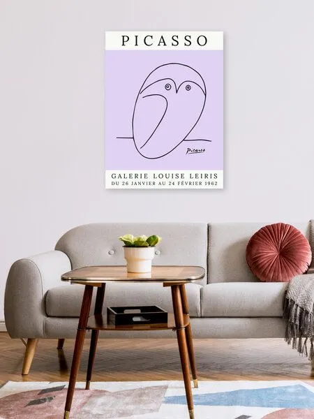 Photocircle Photocircle Poster / Leinwandbild - Picasso Eule – lila – Produktbild 2 von 4