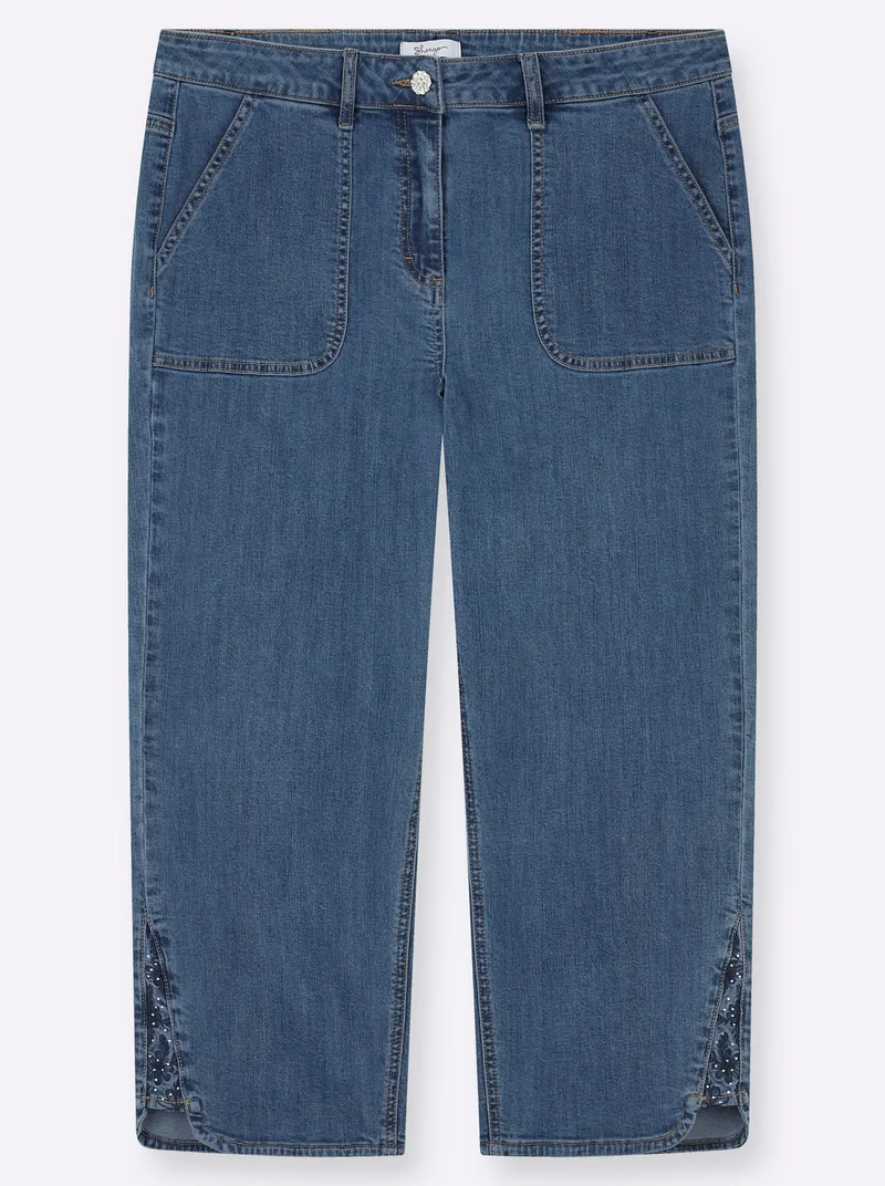 sheego 7/8-Jeans blue-stone-washed, Blue-stone-washed, – Produktbild 1 von 3