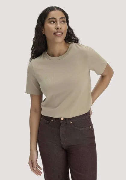 hessnatur hessnatur T-Shirt aus reiner Bio-Baumwolle, Sand, – Produktbild 1 von 4