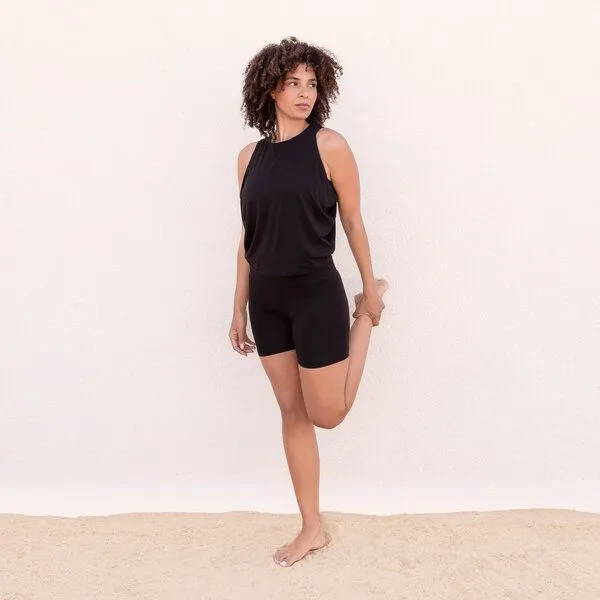Jaya Jaya MADITA - Damen - luftiges Top mit offenem Rücken aus Tencel-Baumwoll-Mix, Black/schwarz, – Produktbild 1 von 2