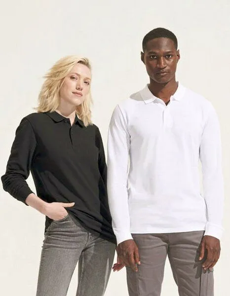 Sol's Sol's Unisex Langarm-Poloshirt, Bottle green, – Produktbild 2 von 3