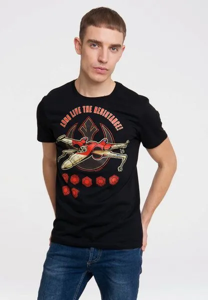LOGOSH!RT LOGOSH!RT - Star Wars - Resistance - Starfighter - Organic T-Shirt, Schwarz, – Produktbild 3 von 4
