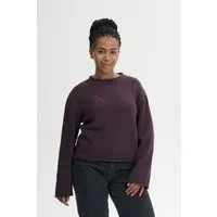 MELA MELA Damen vegan Strickpullover Mit Umgeschlagenem Saum Geetha Elderberry Melange, Violett, – Produktbild 1 von 1