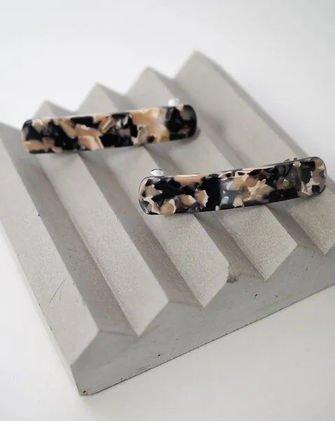 JAN N JUNE JAN N JUNE MACHETE Haarklammer Heirloom Barette aus Acetat, Abalone (schwarz-beige), – Produktbild 3 von 4