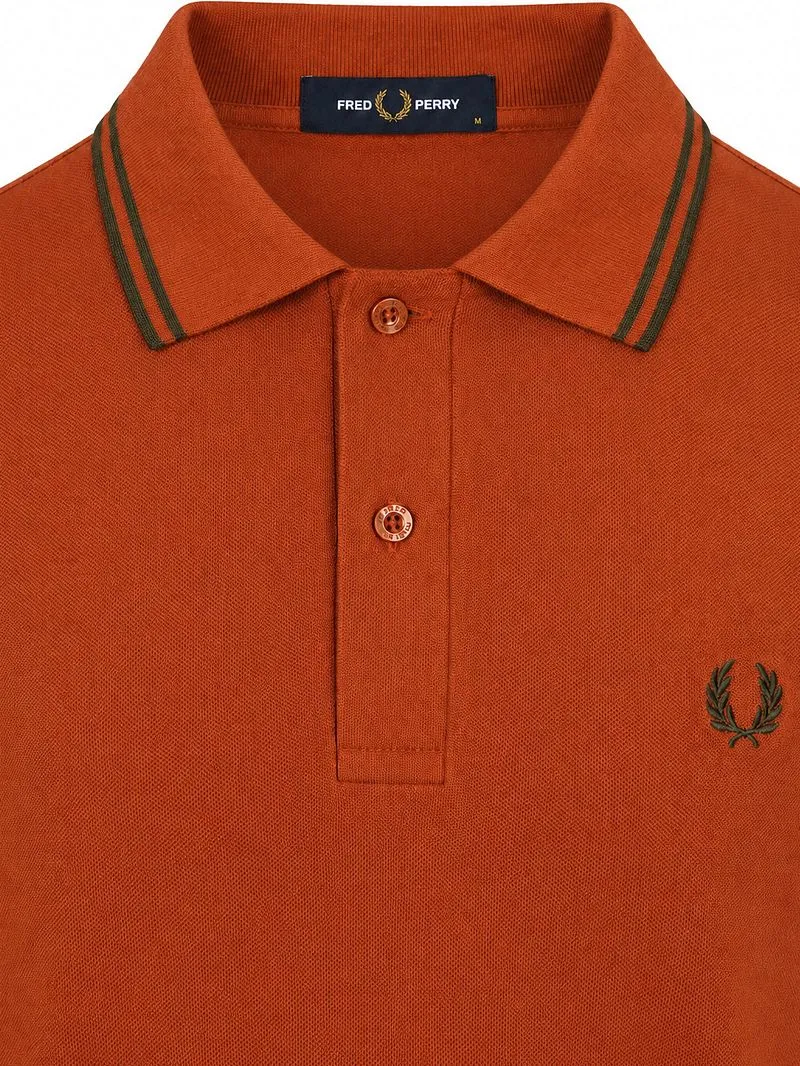 Fred Perry Fred Perry Poloshirt Tipped M3600 Brique 81C - Größe L, Orange, – Produktbild 4 von 5