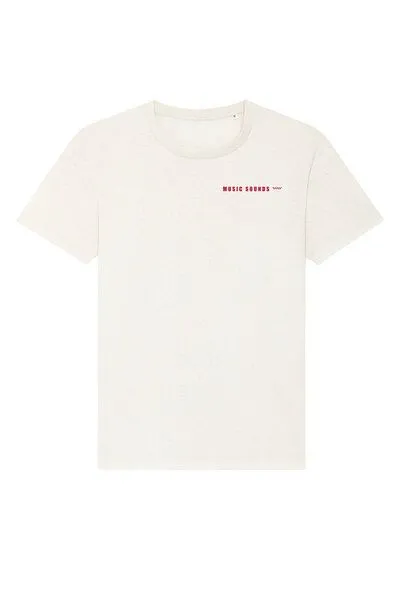 Kultgut Kultgut Artdesign - Shirt aus recycelter Biobaumwolle / Records, Natur, – Produktbild 3 von 4