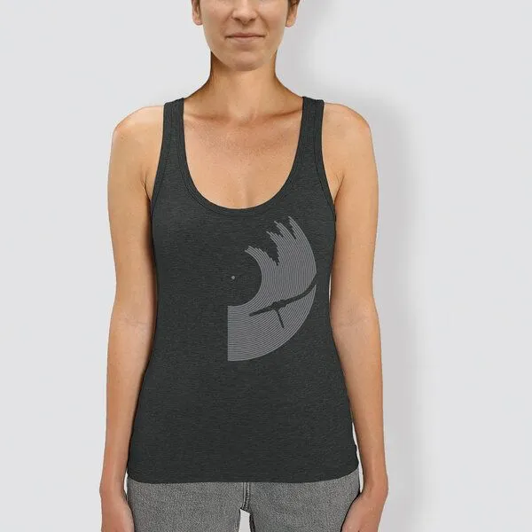 little kiwi little kiwi Damen Tank Top, „Vinyl“, Dark heather grey, – Produktbild 1 von 3