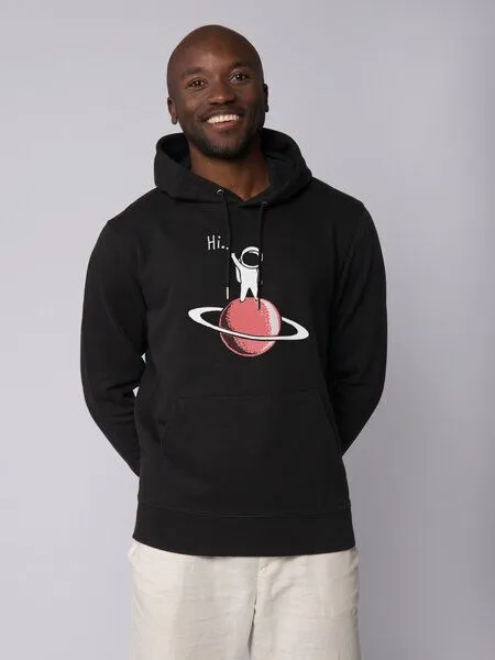 watapparel watapparel Hoodie Unisex Astronaut says Hi, Black, – Produktbild 1 von 4