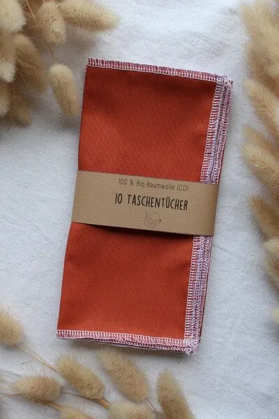 mango.bananen mango.bananen Taschentücher aus Biobaumwolle, Aprikosen-rot, – Produktbild 3 von 6