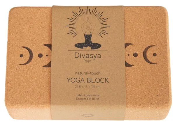 Divasya Divasya Yogablock "natural touch" aus Kork / mittlere Größe / abgerundete Ecken, Natural, – Produktbild 5 von 8