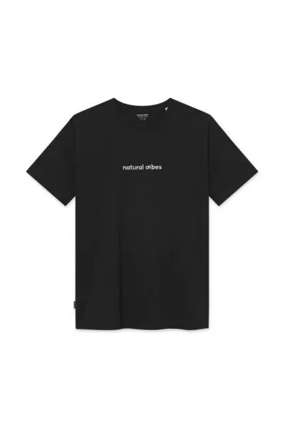 Natural Vibes T-Shirt Natural Vibes Bio GOTS | Natural Vibes Logo T-Shirt | Schwarzes T-Shirt | Herren Damen T-Shirt – Produktbild 4 von 4