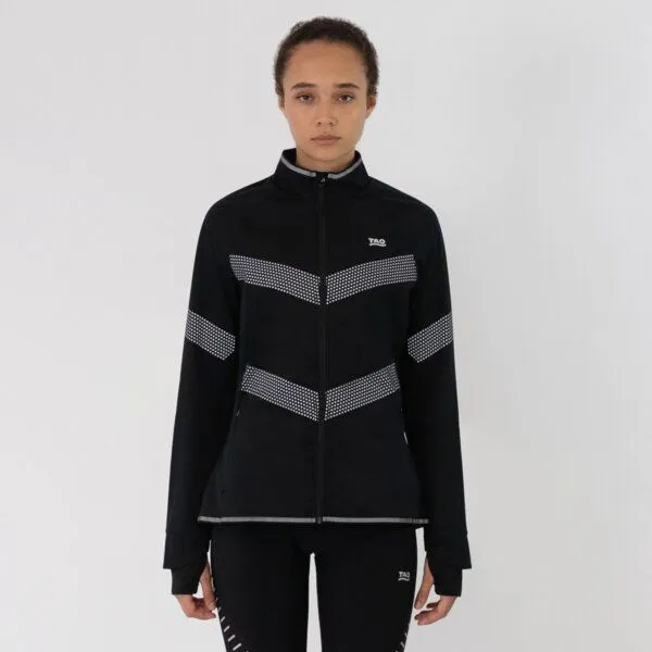 TAO Sportswear TAO Sportswear Winddichte Damen Laufjacke Juna mit Daumenschlaufe, Schwarz, – Produktbild 1 von 2