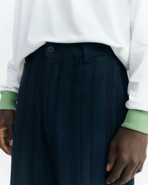 thinking mu thinking mu Gestreifte Stoffhose Modell: Marc, Navy (blau), – Produktbild 2 von 5