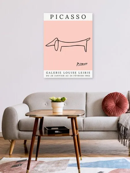 Photocircle Photocircle Poster / Leinwandbild - Picasso Hund – rosa – Produktbild 2 von 4