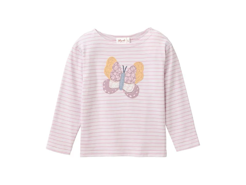 People Wear Organic People Wear Organic Langarm-Shirt malve geringelt Gr. 98/104, Rosa, – Produktbild 1 von 1