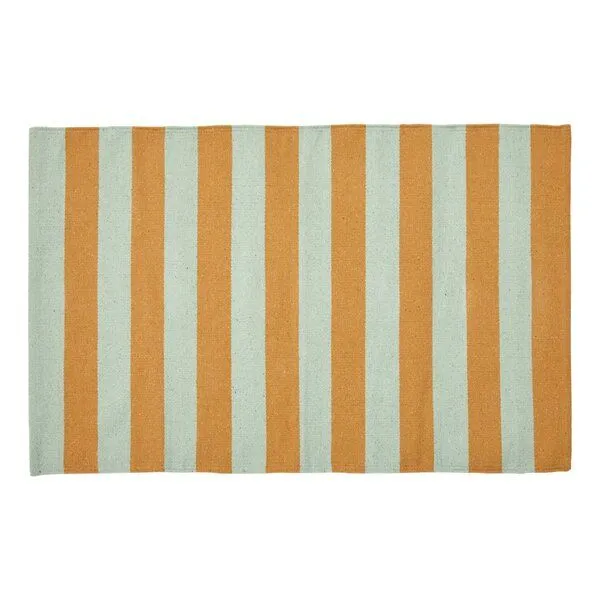 liv interior liv interior Recycelter Baumwollteppich SIESTA, Mint/orange, – Produktbild 1 von 3