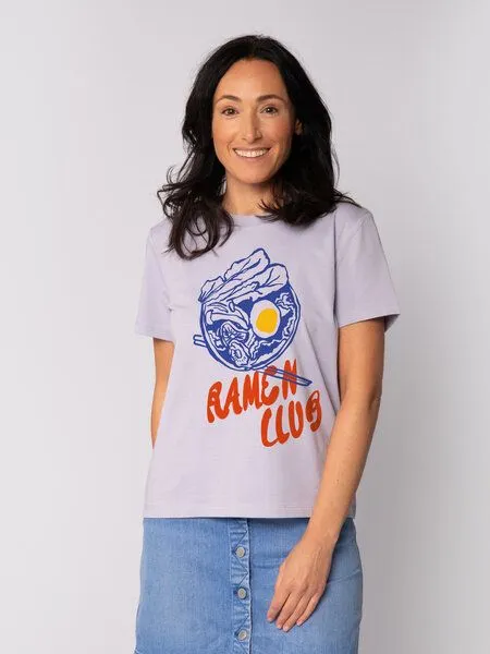 watapparel watapparel T-Shirt Frauen Ramen Club, Lavender, – Produktbild 1 von 4