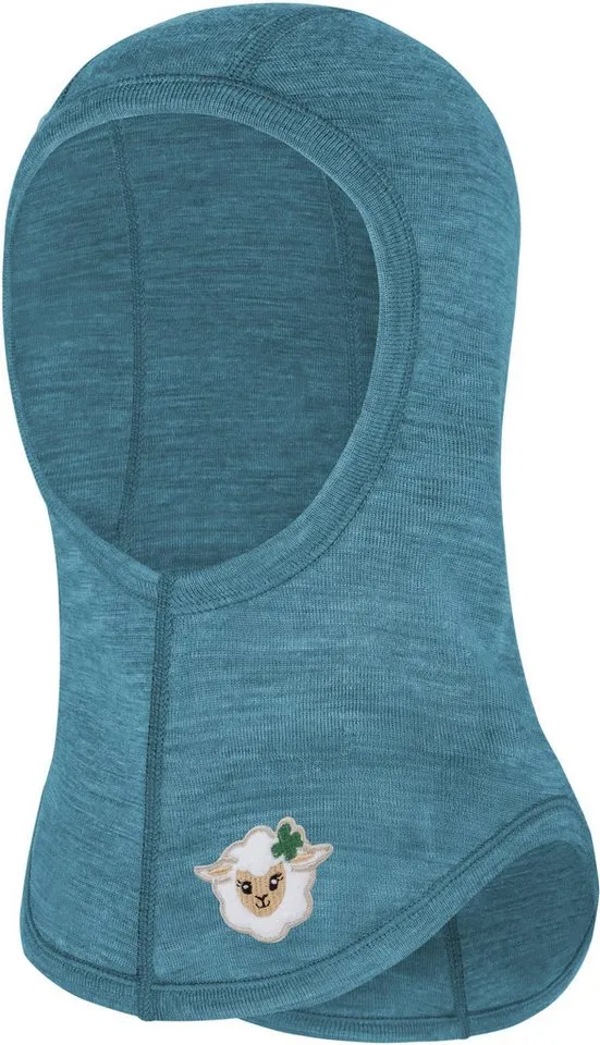 normani Ohrenmütze Baby Merino Sturmhaube Masterton, Beige|blau, – Produktbild 2 von 4