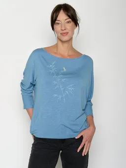 GreenBomb GREENBOMB Dickybird Simper - Gemütliches Longsleeve aus Viskose (LENZING ECOVERO) Mix / hochwertiger Print / Fair & Vegan – Produktbild 1 von 1