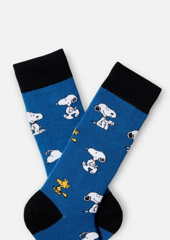 BeSocks BeSocks Socken Bio-Baumwollsocken - Snoopy, Blau, – Produktbild 2 von 3
