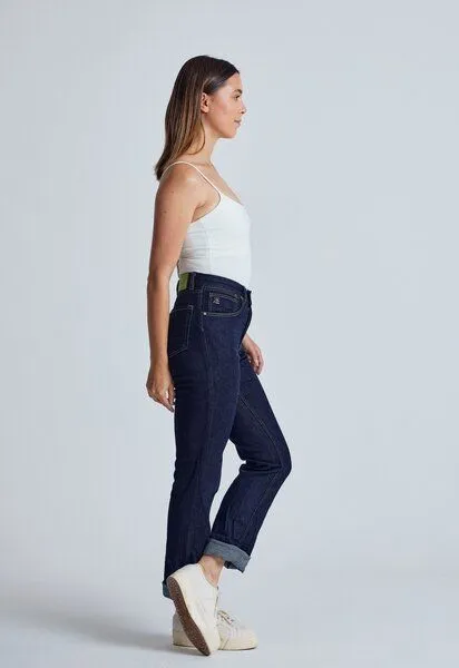 Flax and Loom Flax and Loom Slim Fit Jeans Lucille, Rinse (blau), – Produktbild 2 von 3