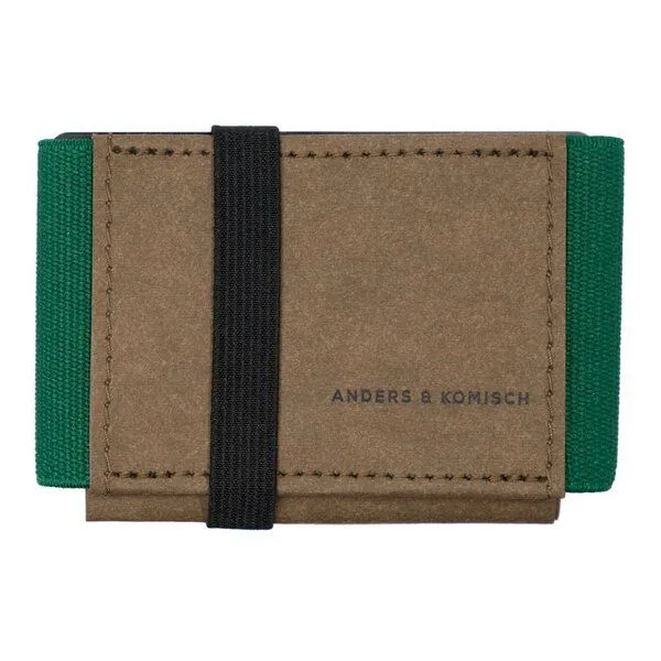 ANDERS & KOMISCH ANDERS & KOMISCH Mini Portemonnaie mit Münzfach MINI CLASSIC - Slim Wallet Braun, Grün, – Produktbild 1 von 4