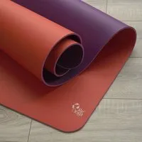 ReYoga ReYoga element STEADY 6mm - extra dicke rutschfeste Yogamatte aus 100% Naturkautschuk, Lotus love (orangerot/violett), – Produktbild 1 von 1