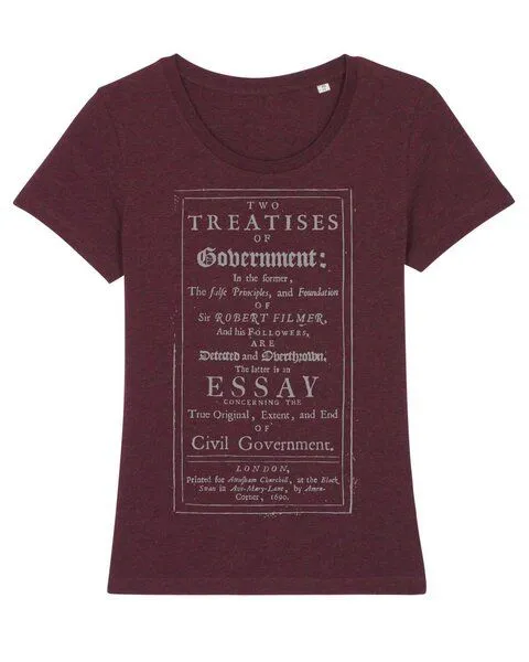 UNIPOLAR UNIPOLAR Politik T-Shirt | Gesellschaftsvertrag, Heather grape red, – Produktbild 2 von 3