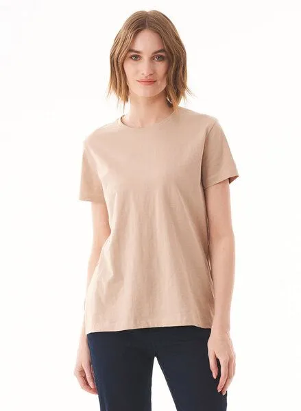 ORGANICATION ORGANICATION Damen Basic T-Shirt aus Bio-Baumwolle, Natur(beige), – Produktbild 1 von 4